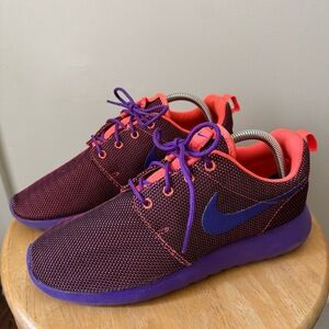 Nike Roshe Run Bright Mango Hyper‎ Grape Womens Size 9.5 Sneakers Purple Retro